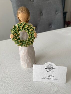 Willow Tree "Magnolia" Figurine with Green Wreath, a Gathering of Blessings